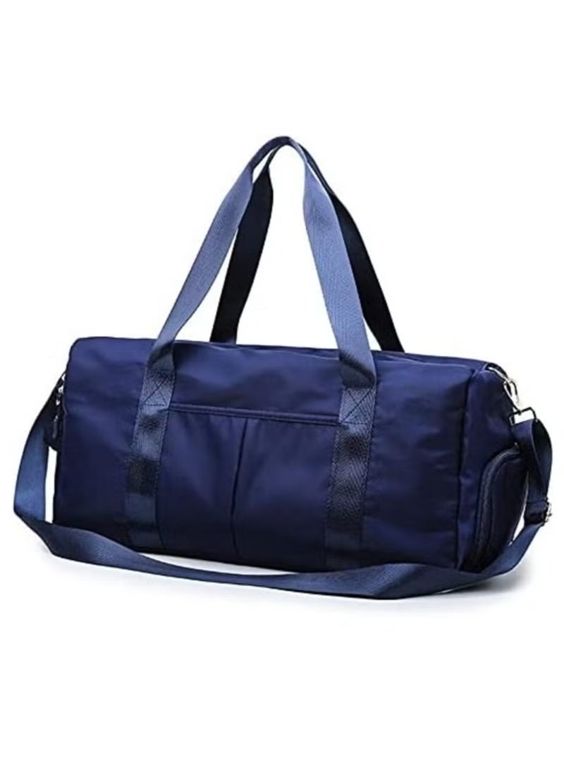Sports Gym Bag with Shoes Compartment, Waterproof Pocket for Wet Towels, Men and Women Travel Duffel Bag (Blue) - Image 1